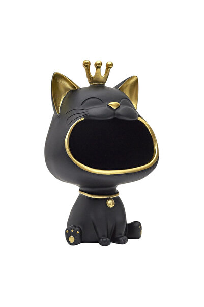Other Figurină de depozitare pentru pisică NEGRU | AUR