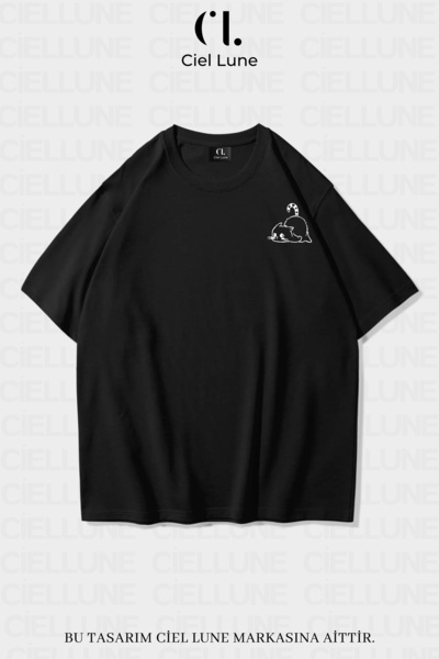 Ciel Lune Μπλουζάκι Unisex Γυναικείο Μινιμαλιστικό Γάτα με στάμπα ειδικού σχε...