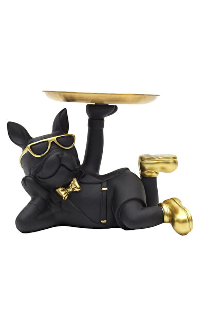Other Figurină buldog întinsă cu o tavă NEAGRĂ
