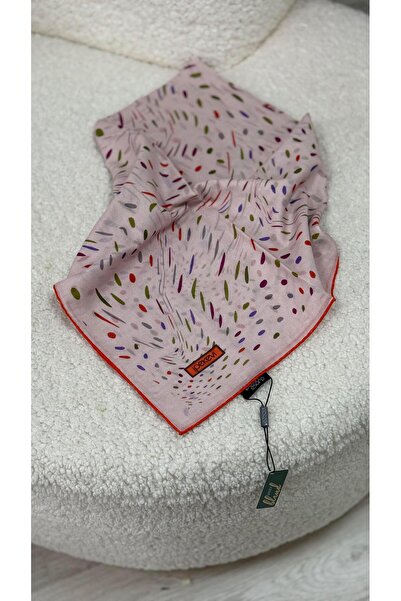 ipekevi Desenli Pamuk Eşarp Pudra