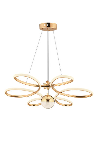 Ultra Home Milan Model 3 RENK Dekoratif Şık Modern Salon Hol Antre Yatak Odası Gold Kaplama Led Sarkıt Avize