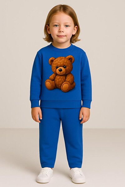 MODA Παιδικό ΣΕΤ Φόρμας με στάμπα ΚΑΦΕ-ΧΡΩΜΑΤΟΣ ΓΛΥΚΟΥ ΑΡΚΟΥΔΑΚΙ