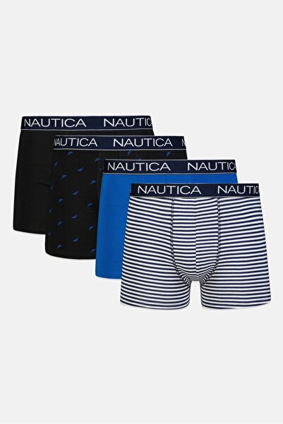 Nautica Men 4 Pieces Brand Logo Knit Boxer Briefs, Multicolor