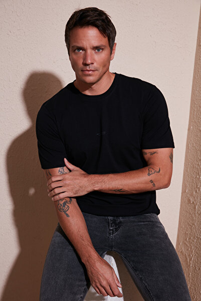 Buratti Text Detailed Cotton Regular Fit Crew Neck t Shirt Men's t Shirt 59020203