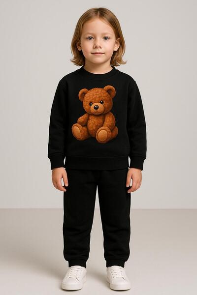 MODA Παιδικό ΣΕΤ Φόρμας με Στάμπα ΚΑΦΕ-ΧΡΩΜΑΤΟΥ ΓΛΥΚΟΥ ΑΡΚΟΥΔΑΚΙ