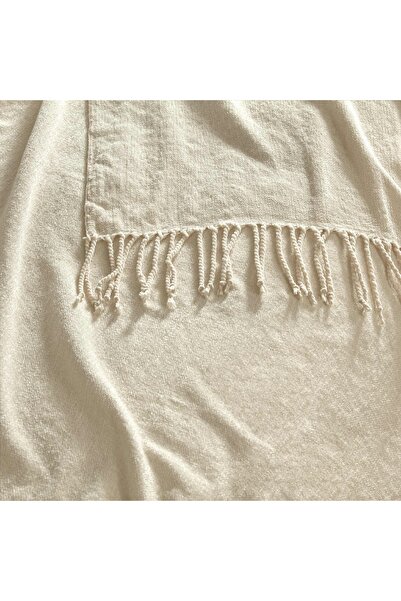 Linens Snovie Throw / Tv Battaniyesi Ekru Tek Kişilik