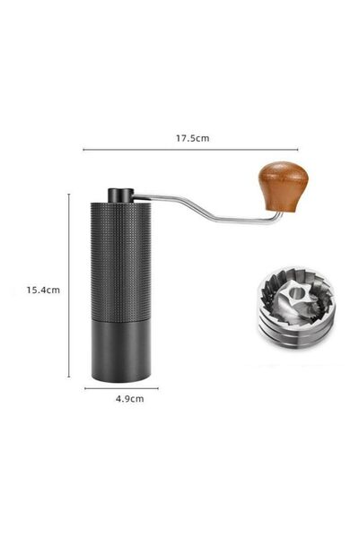Yelajoy Manual Coffee Grinder, Stainless Steel Conical Burr Mill, Finer to Coarser Adjustable Setting, Porta