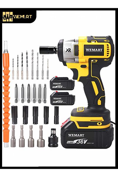 Wemart مفتاح ربط لاسلكي بدون فرشاة مقاس 1/2 بوصة، 2950 دورة في الدقيقة، بطاري...