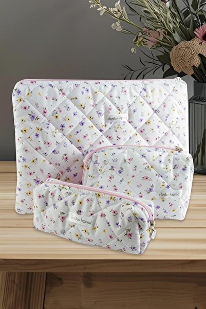 Ronanna حقيبة كمبيوتر محمول مزخرفة بالزهور