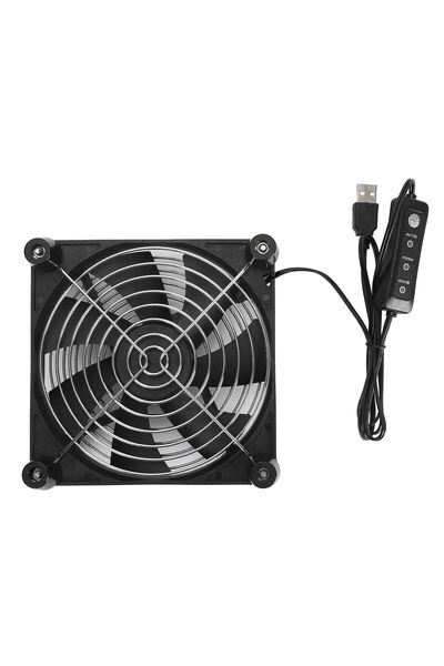 ASHATA مروحة علبة كمبيوتر USB مقاس 140 مم، 2800 دورة في الدقيقة، 3 سرعات، 5 ف...