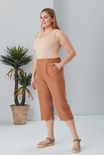 RMG Gamze Moda Large Size Capri with Elastic Waist