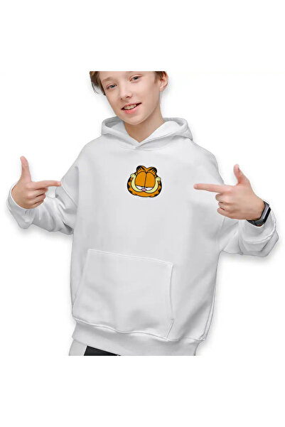 OEM Hanorac Copii Baieti Garfield Cap Pisoi Portocaliu