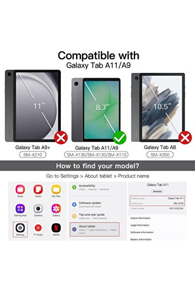 JETech Case for Samsung Galaxy Tab A9 8.7-inch (2023) - Slim Transparent Hard Back Tri-Fold Cover, L