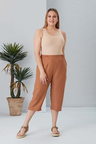 RMG Gamze Moda Large Size Capri with Elastic Waist