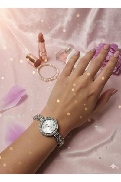 YURISH Silver Color Vintage Jewelled Wristwatch