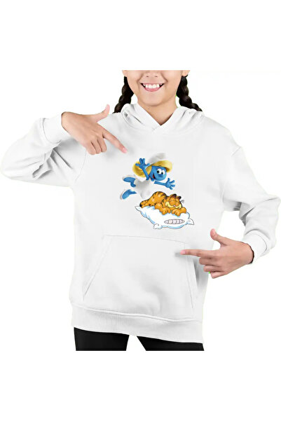 OEM Hanorac Copii Fete Garfield Strumfita Strumfii Motan