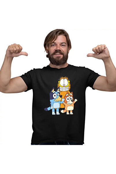 OEM Tricou Barbati Garfield Bluey Blue Bingo Catei Pisica