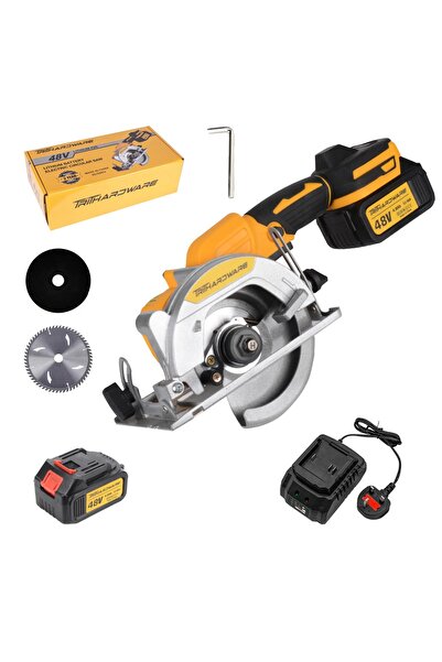TriThardware 48V 5Inch Cordless Circular Saw with Batteries 0-45° Cutting Bevel Cutting Depth 1.6"(90°)1.28"(45°)