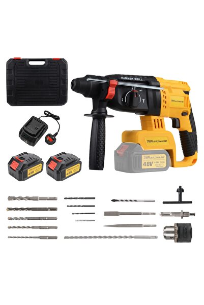 TriThardware 48V Cordless Electric Hammer Drill, With Accessories Set, for Me...