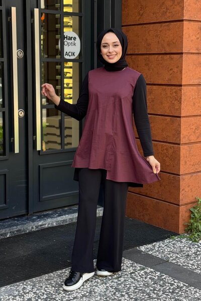 AlMarwah Trouser Suit 202888 Plum