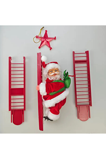 CN Christmas Electric Climbing Santa Claus Singing Santa Claus for Christmas Tree Battery Operated