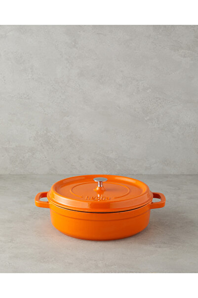 Hecha Cast Iron Shallow Pot 28 cm Orange