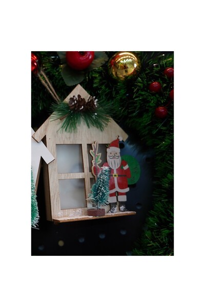 Bibilel Wooden Light Decoration - Santa Claus, Brown, 13x5x17 cm, Indoor/Outdoor