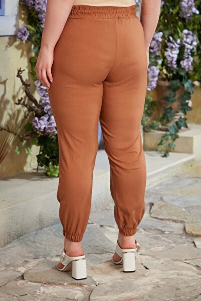 RMG Gamze Fashion Belted and Cuffed Aerobin Plus Size Pants