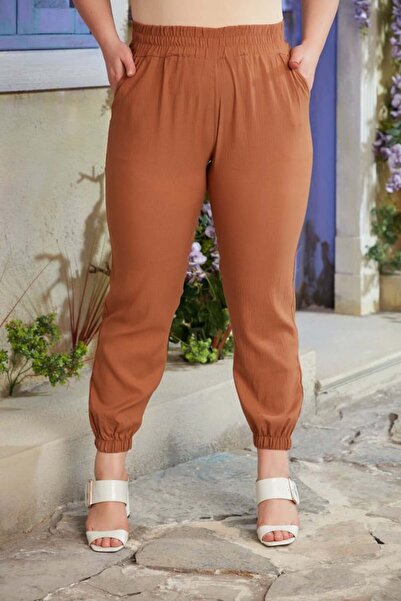 RMG Gamze Fashion Belted and Cuffed Aerobin Plus Size Pants