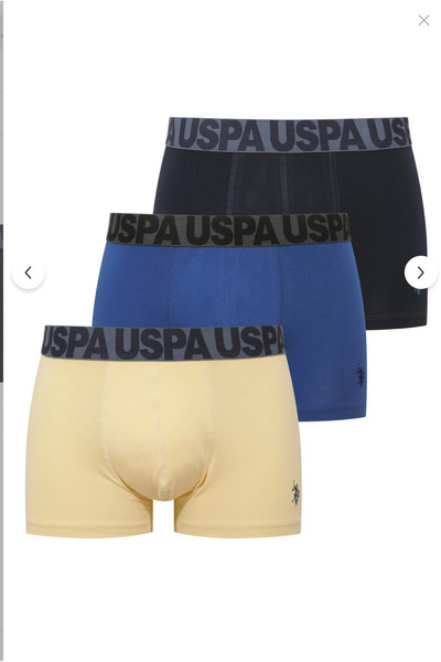 U.S. Polo Assn. طقم بوكسر رجالي مرخص مكون من 3 قطع (في علبة) مصنوع من 95% قطن...