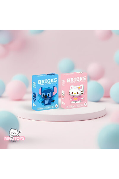 NinoToys Bricks Sevimli Karakterler 3D Yapboz Stitch ve Hello Kitty