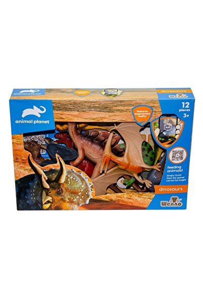 VARDEM OYUNCAK مجموعة ديناصورات مكونة من 12 قطعة مع صندوق - طراز SH-D5903