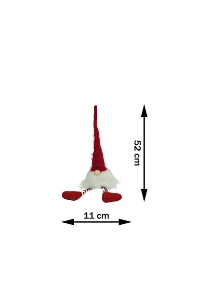 dalip Christmas Elf Ornament, Flippy, White/Red, Textile, 52 cm