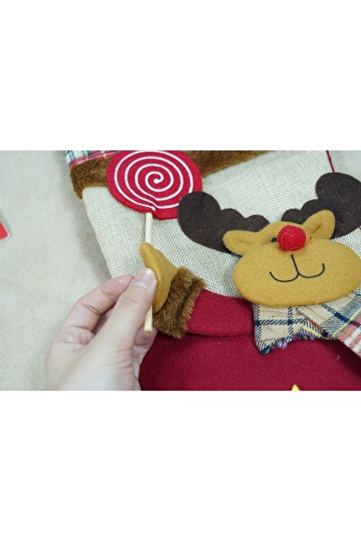 Flippy Gift Stocking, Flippy, With Reindeer Pattern, Multicolor, Size 20x40 cm, Textile, Indoor