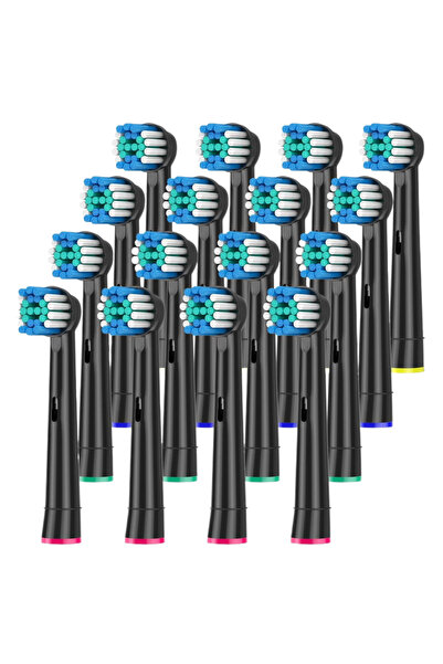 Choice4 16 قطعة رؤوس فرشاة بديلة باللونين الأسود والأبيض لفرشاة الأسنان الكهر...