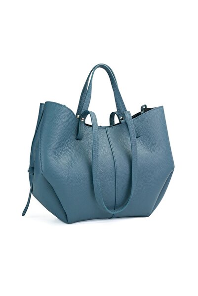 Posete Fagaras Poseta Piele Mirai - Albastru Deschis, 1 Compartiment, Portfard detasabil, Geanta Piele Naturala