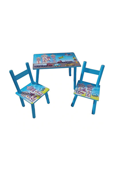 OEM Children's Wooden Table with 2 Chairs - Cars - MSP-11