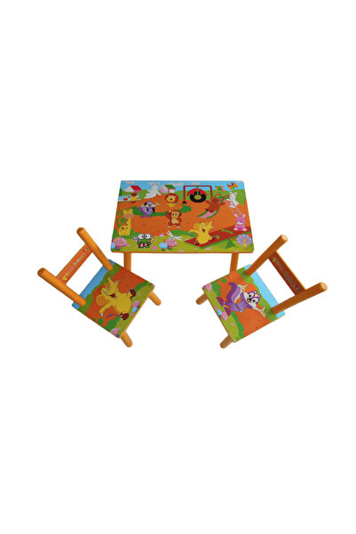 OEM Children's Wooden Table with 2 Chairs - Zoo - MSP-12