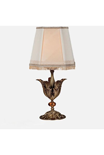 MOD10 Krem Masa Lambası | Pirinç Döküm Eskitme Şeffaf Kristal Abajur (E27) 1 ...