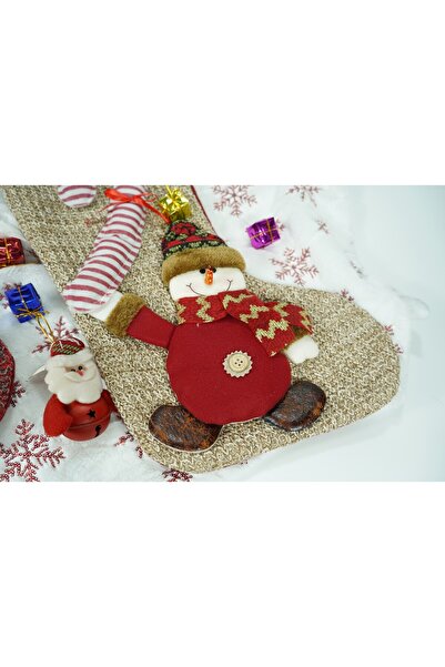 Flippy Gift Stocking, Flippy, With Snowman Pattern, Size 20x45 cm, Textile, Indoor, Multicolor