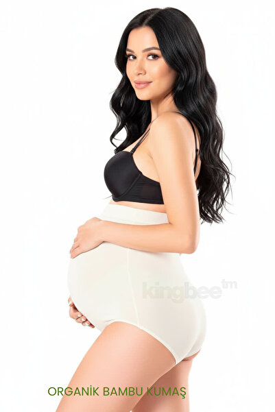King Bee ΒΙΟΛΟΓΙΚΟ Αντιαλλεργικό, Ελαφρύ και ελαστικό ύφασμα που αναπνέει, εξαιρετικά ψηλόμεσο εσώρουχο εγκυμοσύνης από μπαμπού