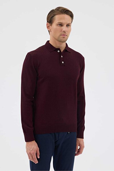Paşahan Polo Neck Buttoned Wool Knit Sweater