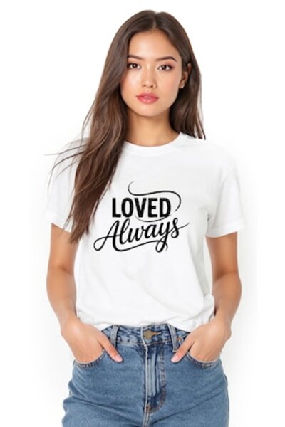 OEM Tricou alb de damă din bumbac cu imprimeu artistic colorat