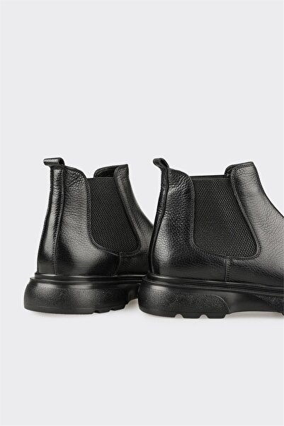 Elle Shoes Siyah Deri Erkek Günlük Bot