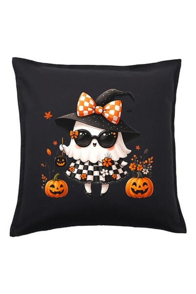 OEM Husă de pernă cu fantome de Halloween – neagră 50x50 cm (1x husă + umplut...