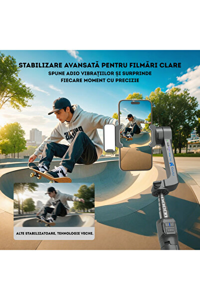 NITOPLAY NITOPLAY® Gimbal Smart A10 2-Axis Phone Stabilizer, Video/Photo Stabilization, Selfie Stick