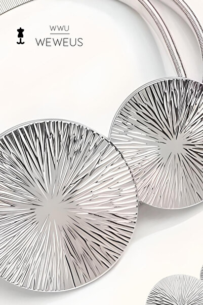 Weweus Gri Parlak Oval Lüks Tasarım Premium Kadın Kemer