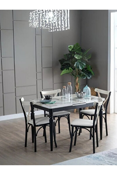 THONET Metal Ayaklı Ahşap Sırt Mutfak Sandalyesi