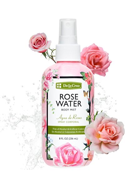 De La Cruz بخاخ للجسم بماء الورد، خالٍ من البارابين والألوان الصناعية، نباتي،...