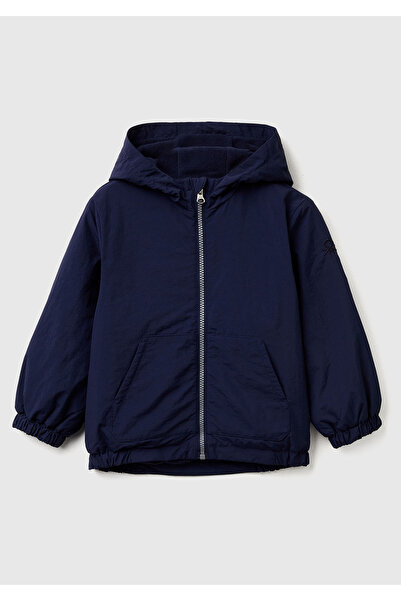 United Colors of Benetton Момчешка тъмносиня яке с качулка и джобове